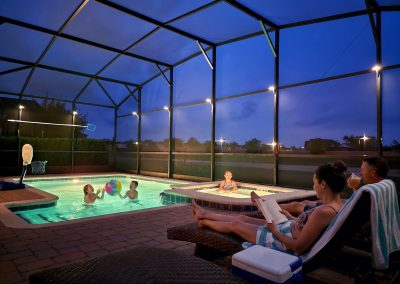 Champions gate vacation rentals with private pool - salt water pool and spa no rear neighbors and lighting around the pool